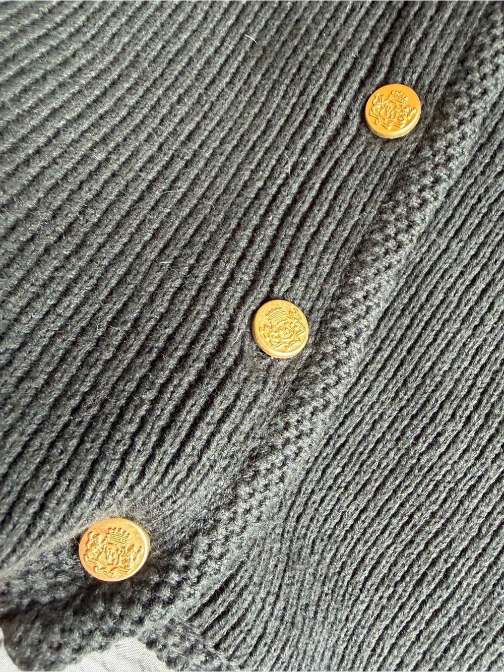 Abercrombie & Fitch Women's Knit Sweater Vest Preppy Gold Buttons Medium Retro - Picture 2 of 9